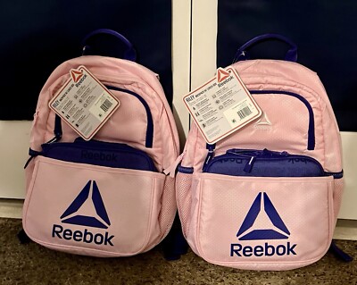 Reebok Riley backpack W/ Lunch Box Pink New With Tags (Read Description) 
