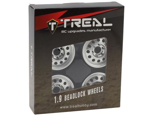 Treal Hobby Type I 1.9" Vintage 12-Hole Beadlock Wheels (Silver) - Picture 3 of 3
