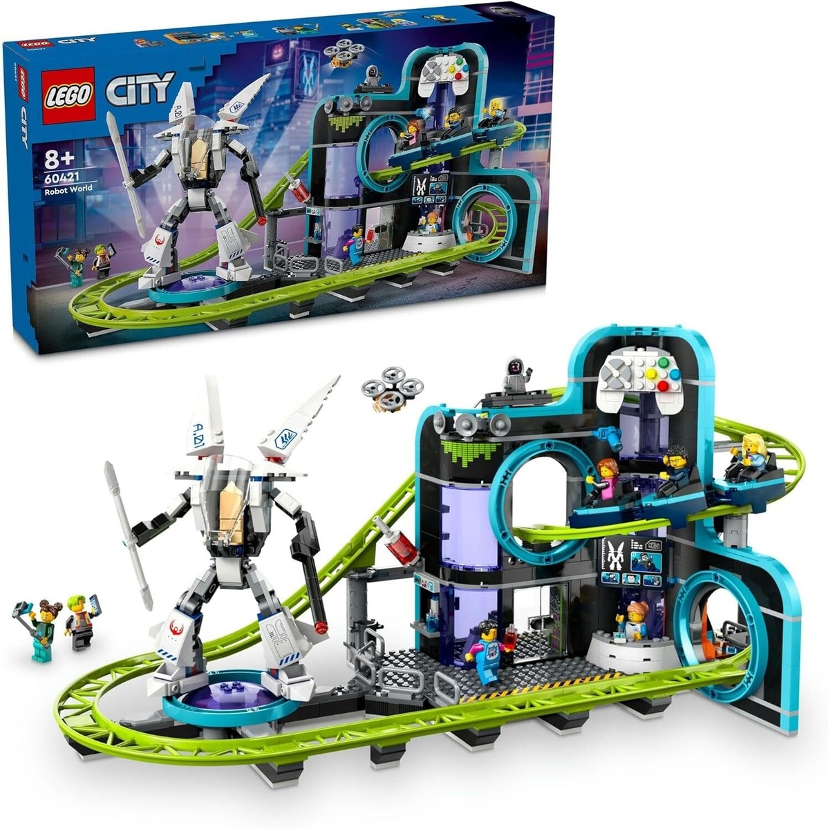 LEGO 60421 CITY: Robot World Roller-Coaster Park Block Toy New | eBay
