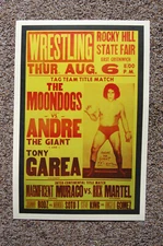 Andre The Giant vs The Moondogs Wrestling Poster 1981 Rocky Hill State Park 