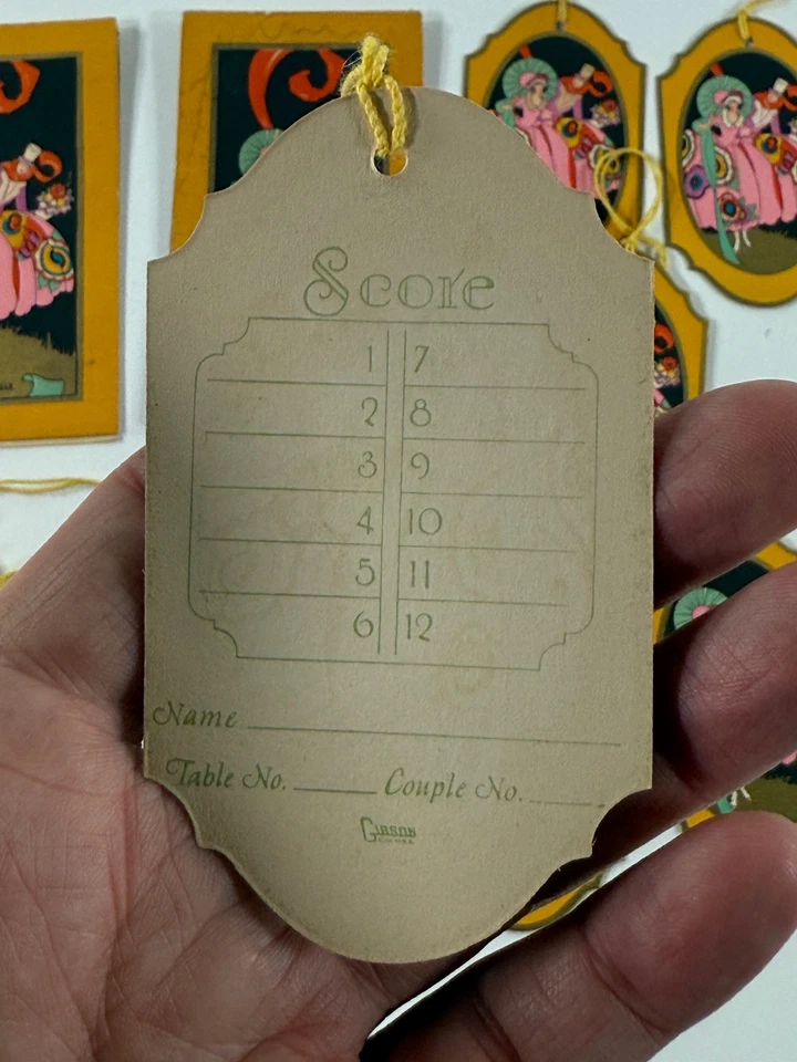 Juego de tarjetas de puntuación Gibson Taylor Tally de colección de la década de 1910 vestido victoriano hombres mujeres Foto 3 de 4