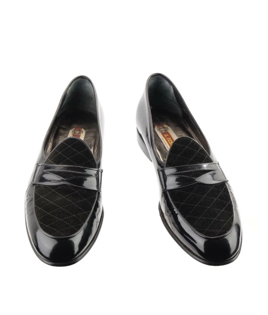 A Testoni Mens Black Loafers Box Pebble Leather Silver Horse Bit Shoes Sz 8‎ a.testoni Black Dress Shoes for Men for sale | eBay main image 4