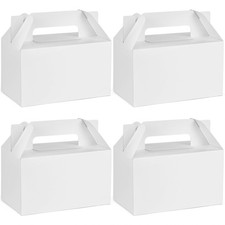 24 Pack White Party Favor Treat Boxes, 6 x 3.5 x 3.5 Inches, Small Gable Box ...