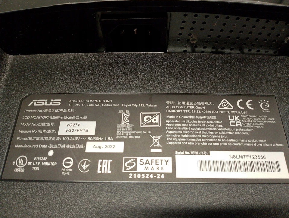 DEFEKT Asus VG27VH1B LED-Monitor 27" 1920x1080 Pixel,,,, - Bild 4 von 4