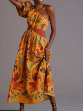 FARM Rio One-Shoulder Maxi Dress |Anthropologie size Small
