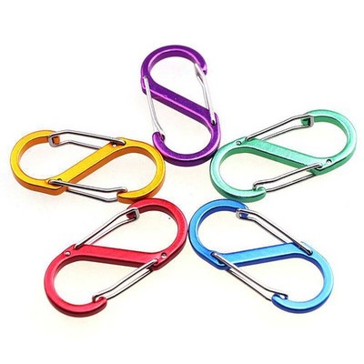 S Shape Black/Colour/Aluminum Carabiner Keyring Clip Double Sided Snap S/L