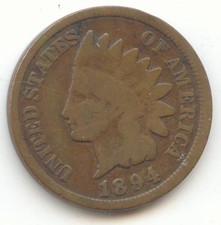 1894/4 Indian Head Cent, G-VG