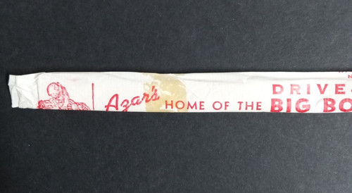 Azar's Big Boy Restaurant Original c1950s Drinking Straw & Wrapper Fort Wayne IN