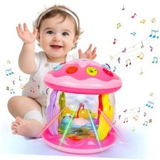 Baby Girl Toys 6-12 Months - Babies Ocean Rotating Projector Light Up Pink