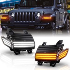 4pcs Smoke Dynamic Led Side Marker Turn Signal Lights For Jeep Wrangler Jl 18-23