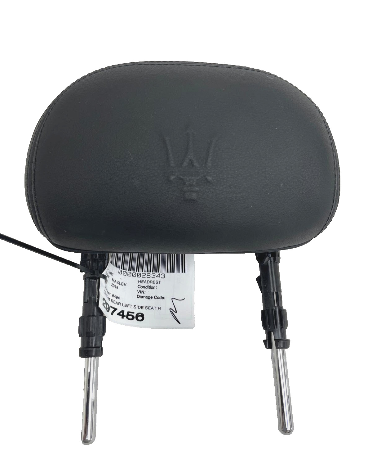 2017-2024 MASERATI LEVANTE REAR LEFT SIDE SEAT HEADREST BLACK LEATHER