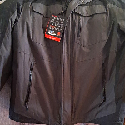 ZeroXposur Men s Black 3-in-1 Zip Jacket Stand-Up Collar Pockets XL