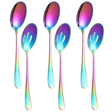 Stainless Steel Serving Spoons Set 8.7 Inch Large Buffet Utensils 6pc