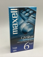 NEW Maxell Blank VHS Videocassette GX-Silver T-120 6 Hour High Quality Tape