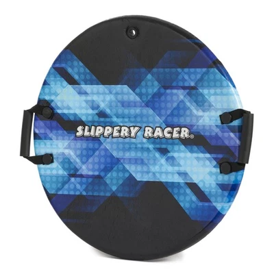 Slippery Racer Downhill Zeus Kids Foam Saucer Disc Snow Sled, Midnight Hologram