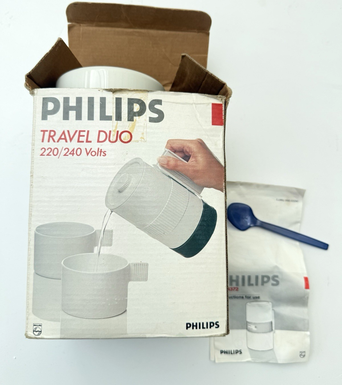 Philips Travel Duo 220/240 Volts Travel Kettle Caravan Camping (Boxed)