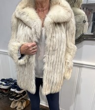 Beautiful Vintage Real Fox Fur Jacket by Saga, Blonde/Cream Color Size L