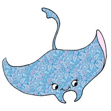Decal Vinyl Sticker Stingray - Blue Paisley Made in USA