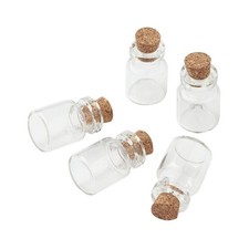 Mini Clear Glass Bottles Vials with Cork Stopper 22x15mm; Bottleneck: 7mm 15 pcs