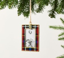 Pottery Barn 2025 Stewart Plaid Dated Enamel Frame Ornament - NIB