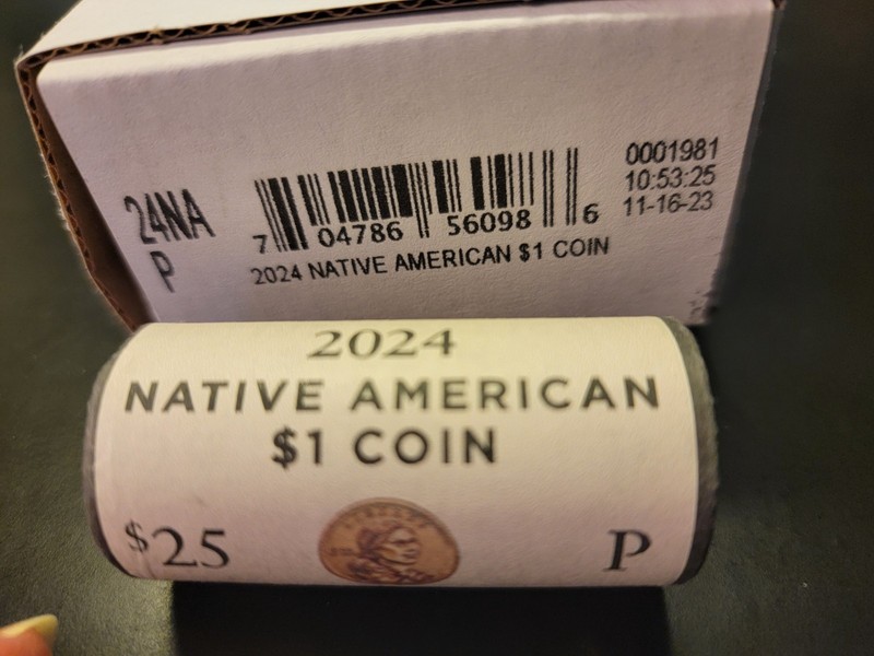 2024 P  Native American Dollar Coin Mint Roll UNC (Indian Citizenship Act