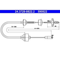 Seilzug KupplungsbetäTigung ATE 24.3728-0822.2 FüR Peugeot 306 Break