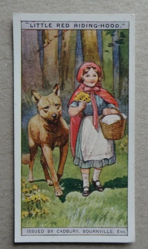 LITTLE RED RIDING HOOD FAIRY TAILS 1924 CADBURYS ANTIQUE TRADE CARD BOURNVILLE