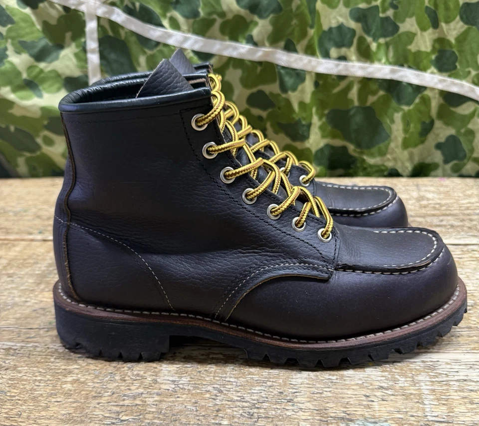 Red Wing 8146 Roughneck Moc Toe Brown Eu 41 USA 7,5 Uk 6,5 Made USA Workwear - Imagen 4 de 4