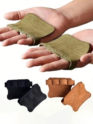 2 Stück Leder Gewichtheben Trainingshandschuhe - robuster Griff & Handflächenschutz - UK