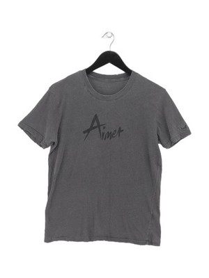 Zadig & Voltaire Herren T-Shirt S Grau Grafik 100% Baumwolle Basic