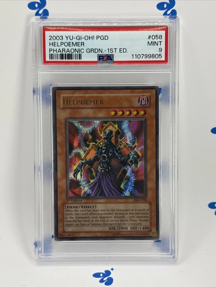 2003 YU-GI-OH! PGD-PHARAONIC GUARDIAN 1ST ED #058 HELPOEMER PSA 9 - Image 2 of 4