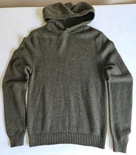 Mutual Weave Hooded Pullover Sweather Brown Speckled Chest 40" Lgth 30" Men's LT