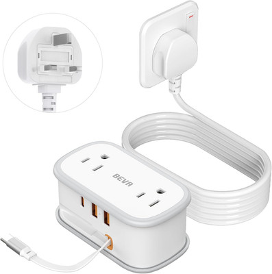 UK Adapters for Travel, US to UK Plug Adapter 2 Outlets 3 USB Ports, 5ft Travel