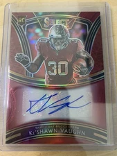 2020 Panini Select Ke’Shawn Vaughn Red Select Signatures #SS-KEV SP /25 RC AUTO 
