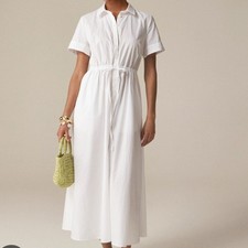 J. Crew Cerise shirt-dress in cotton poplin in White Size 6