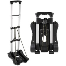 2 Wheels Foldable Luggage Cart with Retractable Handle and Elastic Rope 