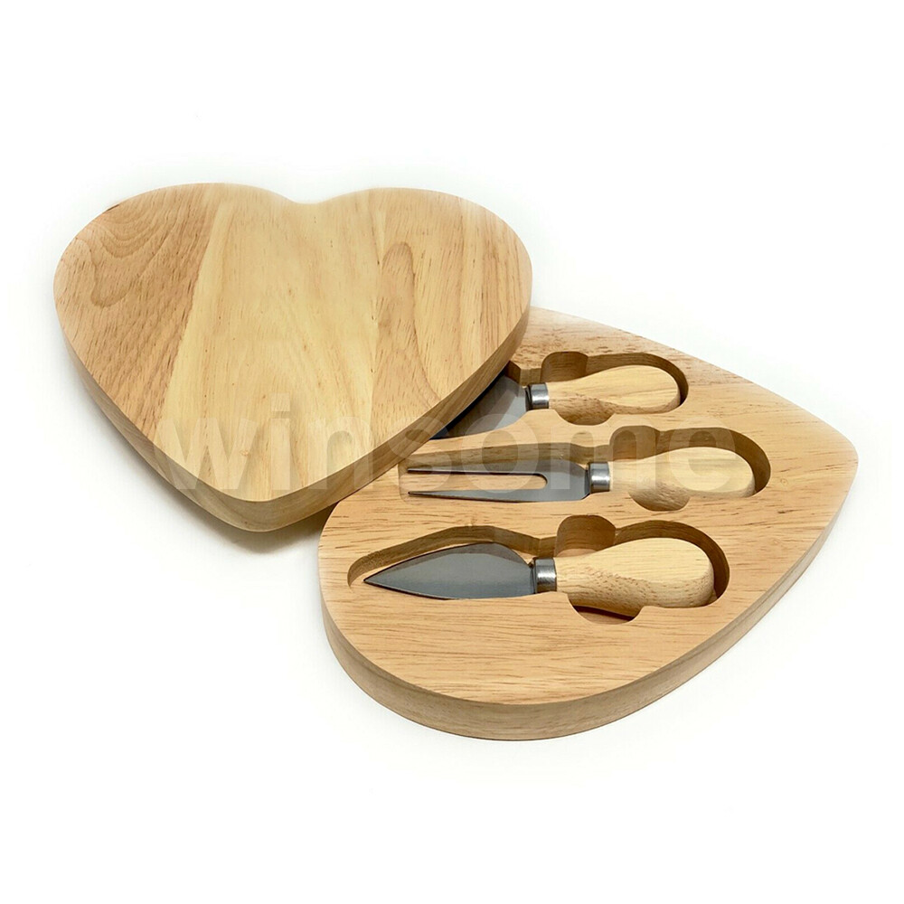 Hevea Wooden Chopping Board Food Cutting and Serving Cheese Boards with Knives