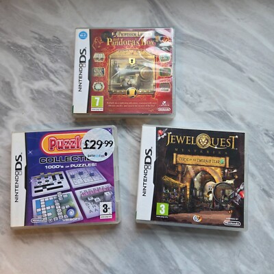 3x Puzzle Spiele - Puzzler, Jewel, Pandoras - Nintendo DS Sammlung Konvolut