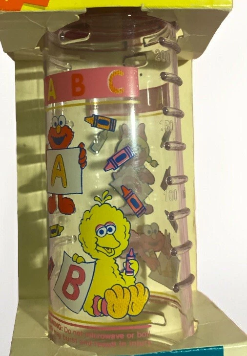 🍼Soporte para enfermera Playtex vintage 8 oz diseño calle sésamo látex pezón plano rosa Foto 3 de 4