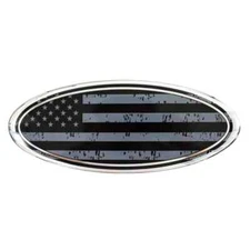 7in Gray Black Oval Emblem Compatible with F-Series Trucks Front Grille Tailgate