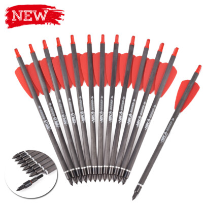 12x 7.5'' Crossbow Bolts Arrows 2'' Vanes with Broadheads For EK COBRA SYSTEM R9