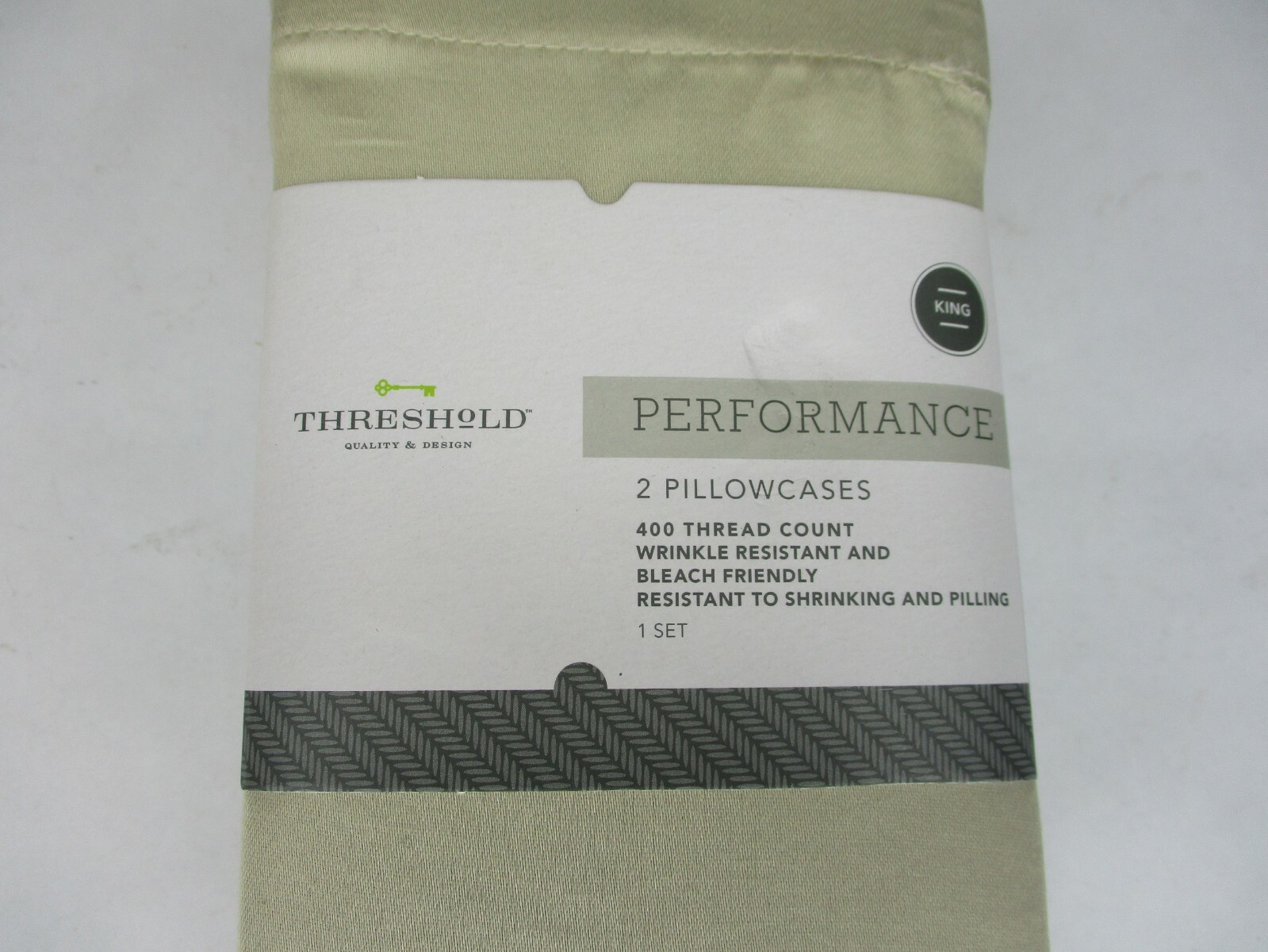 Threshold+Pillow+Cases+2+King+Performance+400+TC+Cotton+Brown+Linen