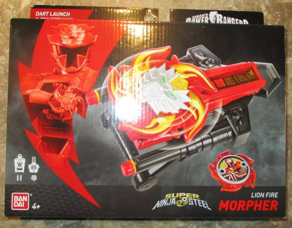 POWER RANGERS SUPER NINJA STEEL LION FIRE MORPHER DX BATTLE GEAR 43904