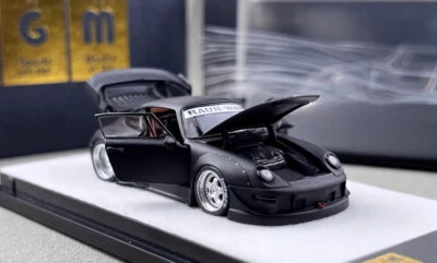 PGM 1:64 Matte Black RWB 993 Classic Sports Model Diecast Metal