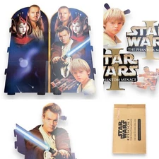 Vintage 90s Star Wars Episode 1 Standee Cardboard Cutout Movie Store Display Box