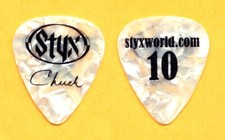 Styx Chuck Panozzo Signature White Pearl Guitar Pick - 2010 Tour