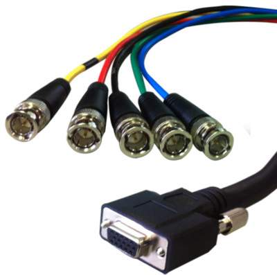 Comprehensive Cable VGA15J-5BP-6HR VGA HD15 Female Jack to 5 BNC Male Plug 6 Ft