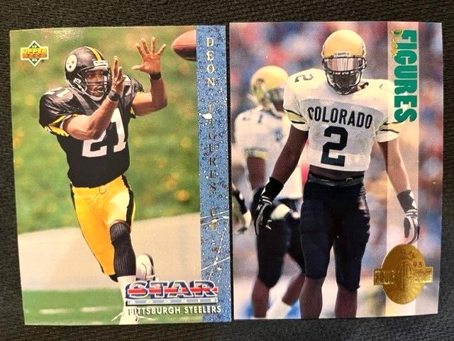 NFL - Deon Figures 1993 Upper Deck Star Rookie & 1993 Classic Four Sport RC