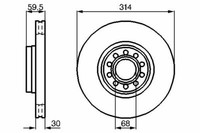 2X Bremsscheiben Vorne FüR Audi Bosch 0986478617