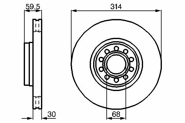 2X Bremsscheiben Vorne FüR Audi Bosch 0986478617-image